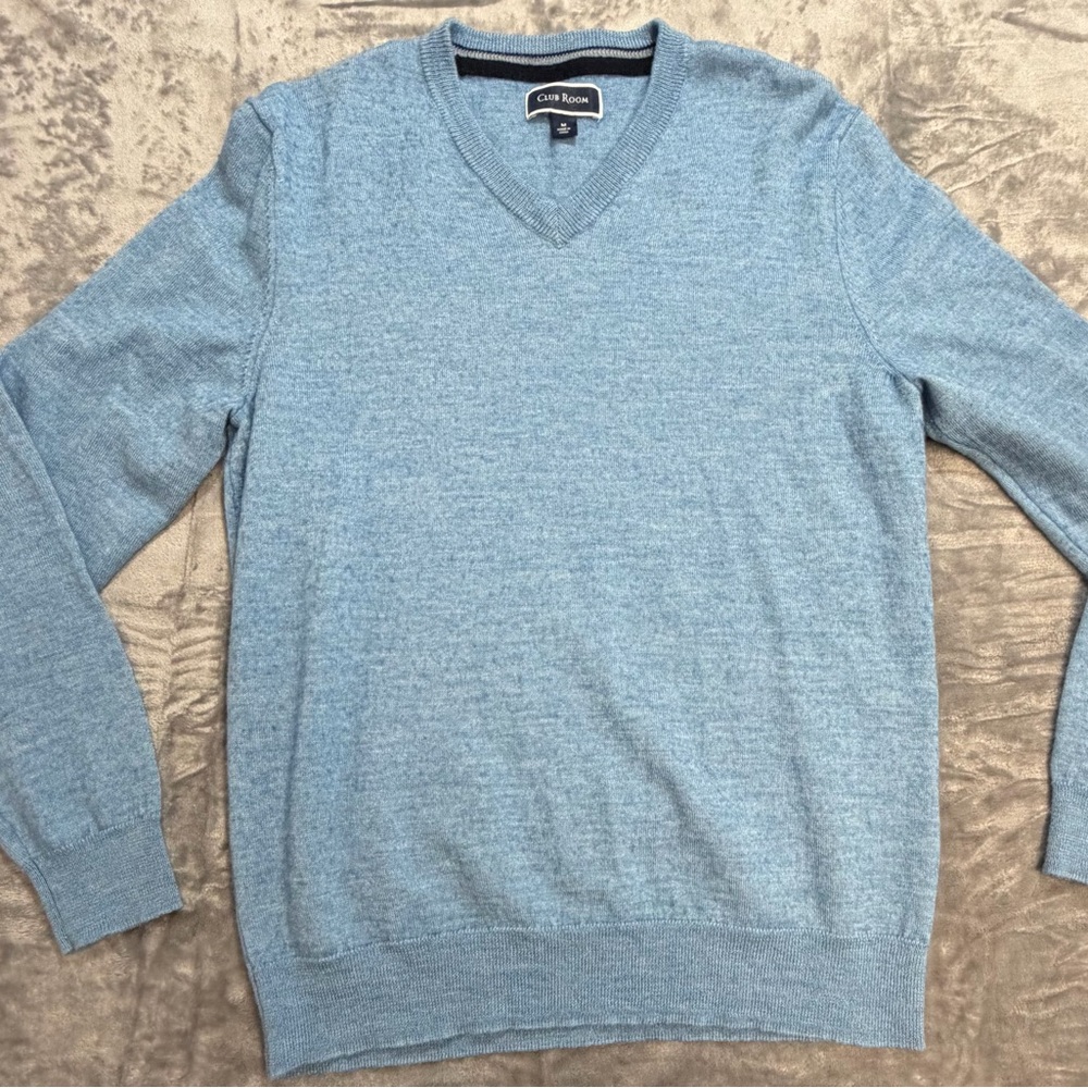 Club Room Merino Wool Blend‎ V Neck Sweater Size Medium